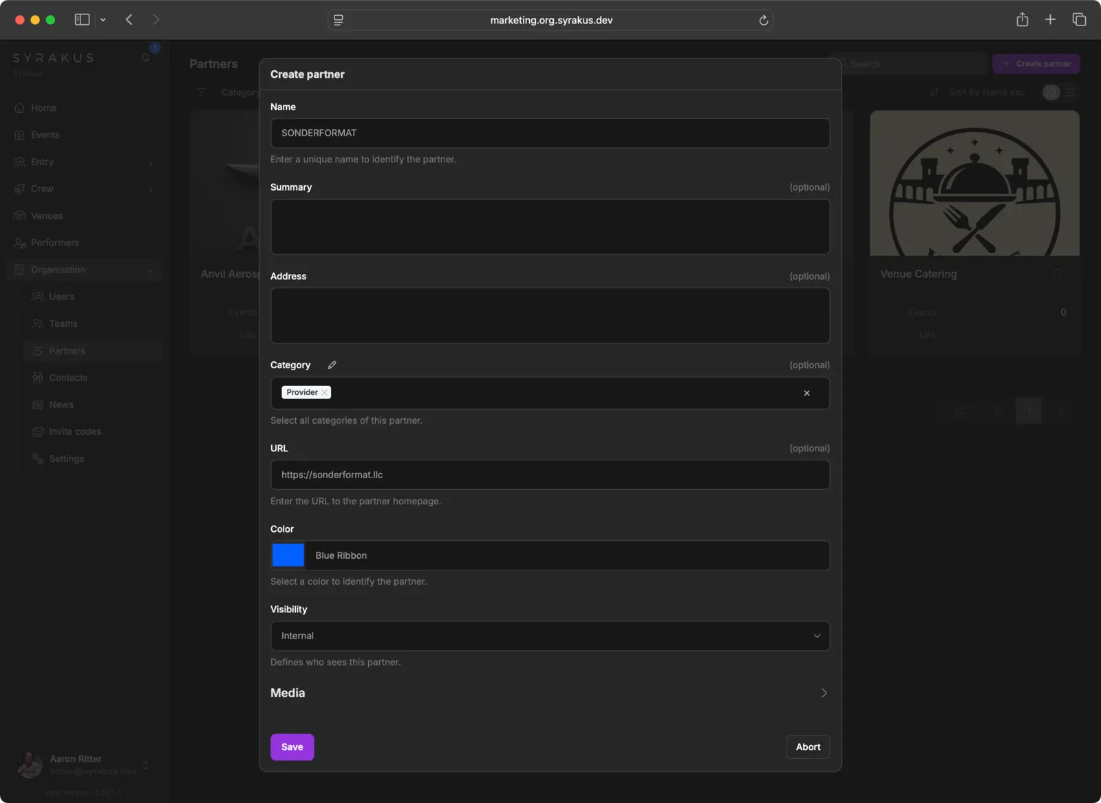 Create Partner Form