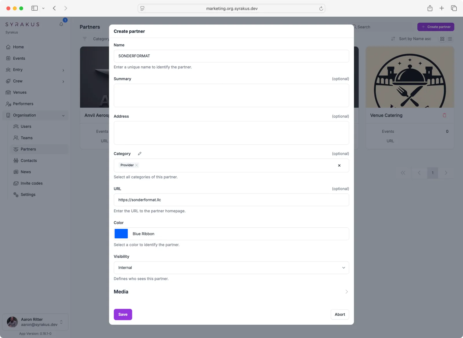 Create Partner Form